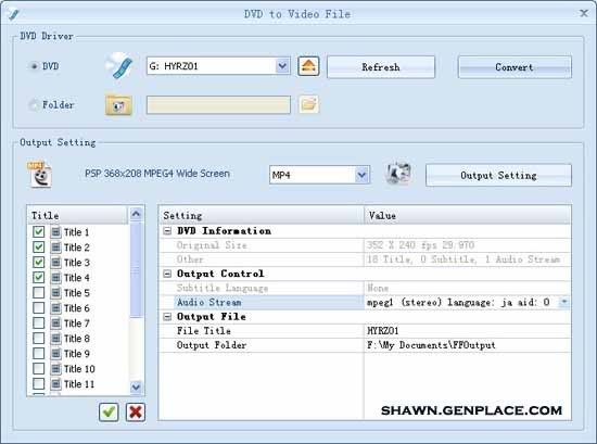 Convert video DVD to MP4,3GP,AVI,WMV