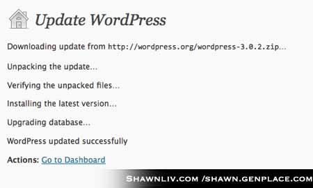 Upgrading to wordpress 3.0.2