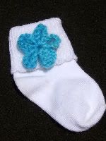 SALE! - Turquoise Flower Socks