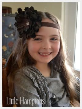 peony elastic headband peony brown