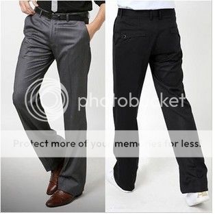   slim fit uk style straight dress pants trousers h95 w29 33 black gray